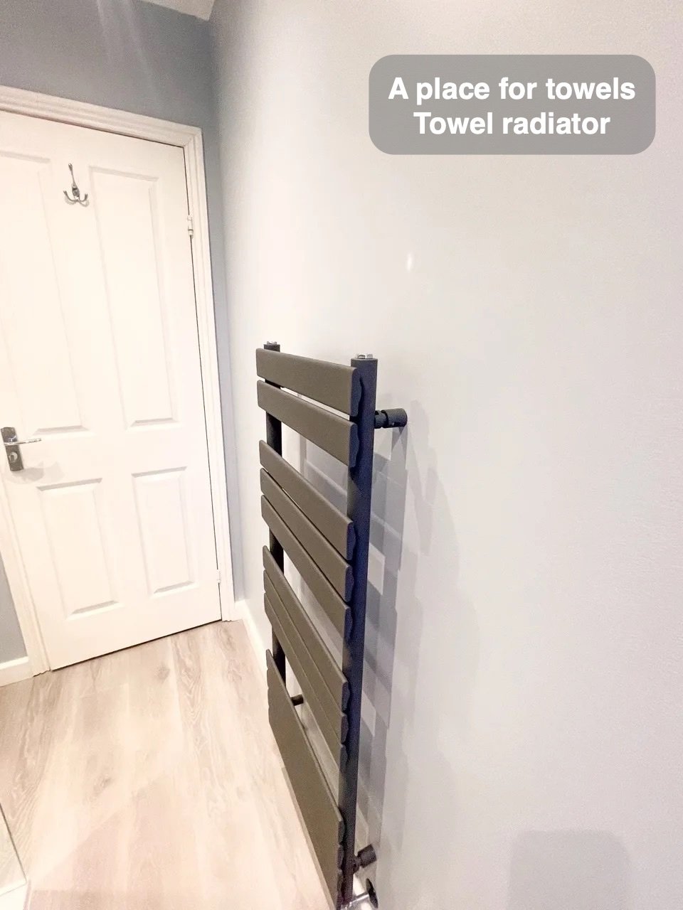 Towels have their own place in the completed Kingswells bathroom