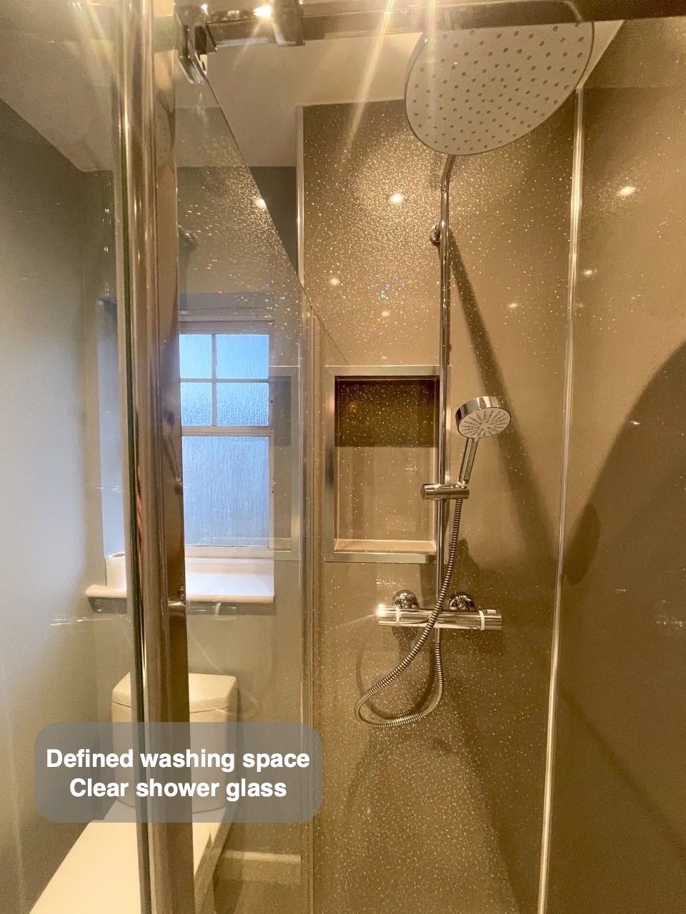 A dedicated place to shower in the completed Kingswells bathroom