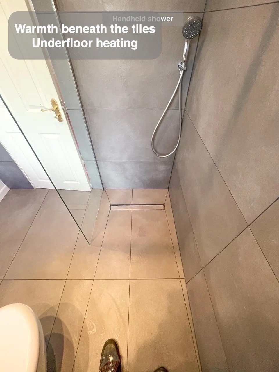 Warmth beneath the tiled floor in Oldmeldrum bathroom