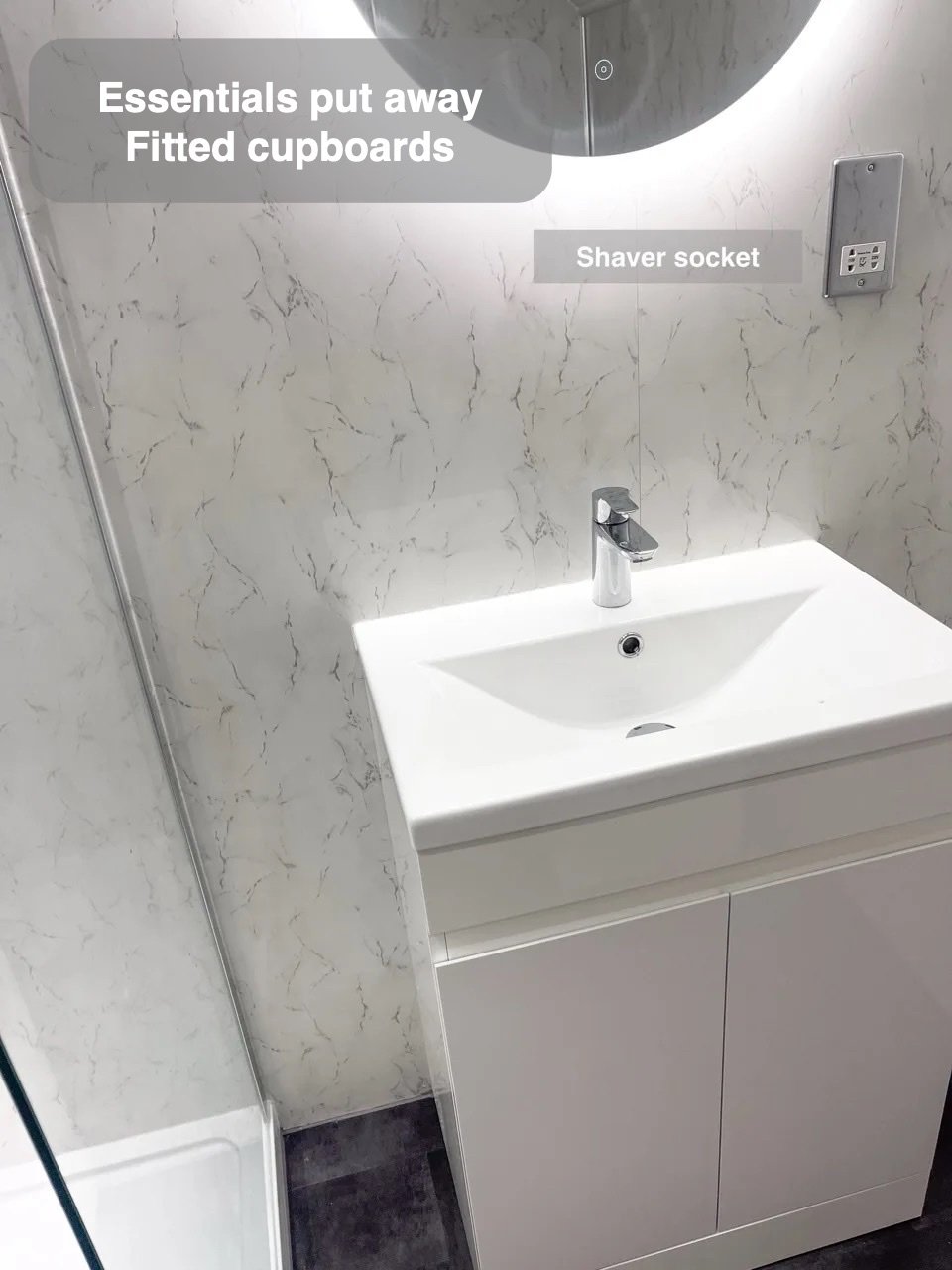 Storage fitted into the layout in Aberdeen bathroom