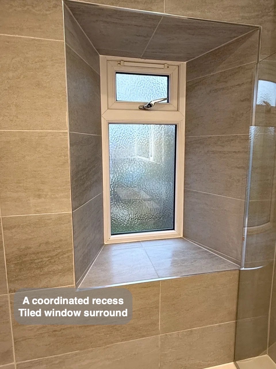 Grey tiled window surround