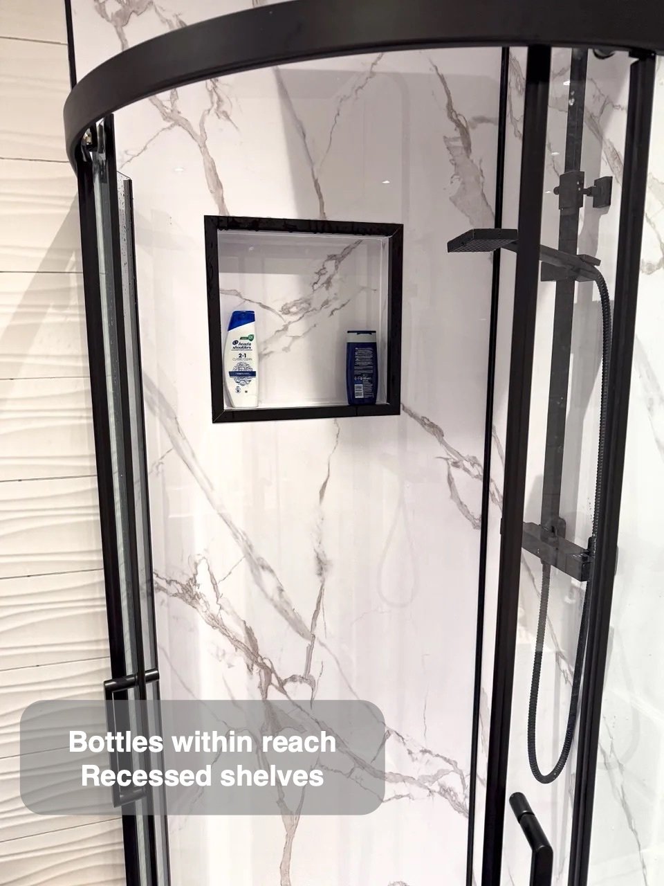 Bottles off the washing surface in Sheddocksley, Aberdeen bathroom