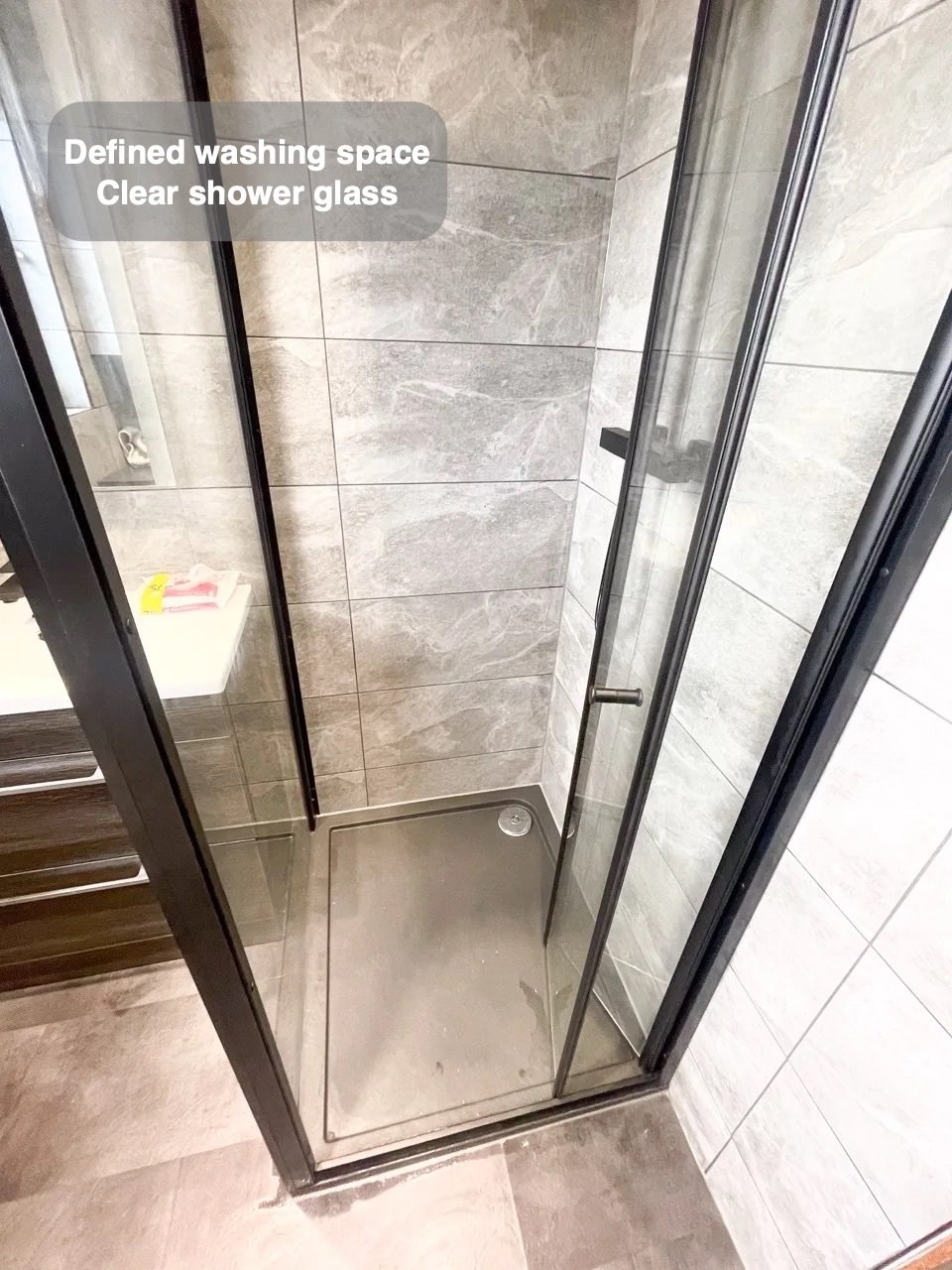 A dedicated place to shower in the completed Mastrick, Aberdeen bathroom