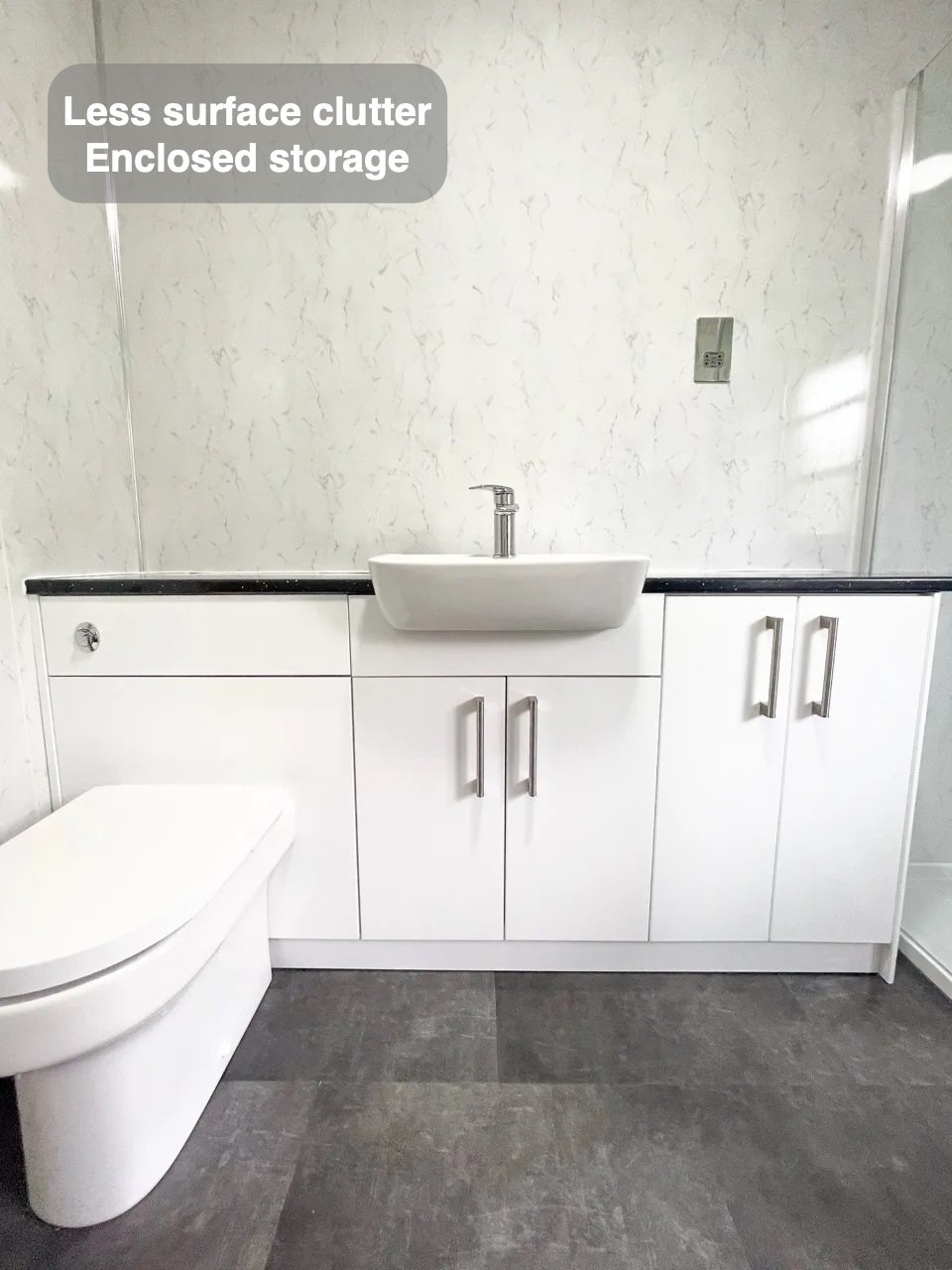 Everyday items have a home in the completed Banchory bathroom