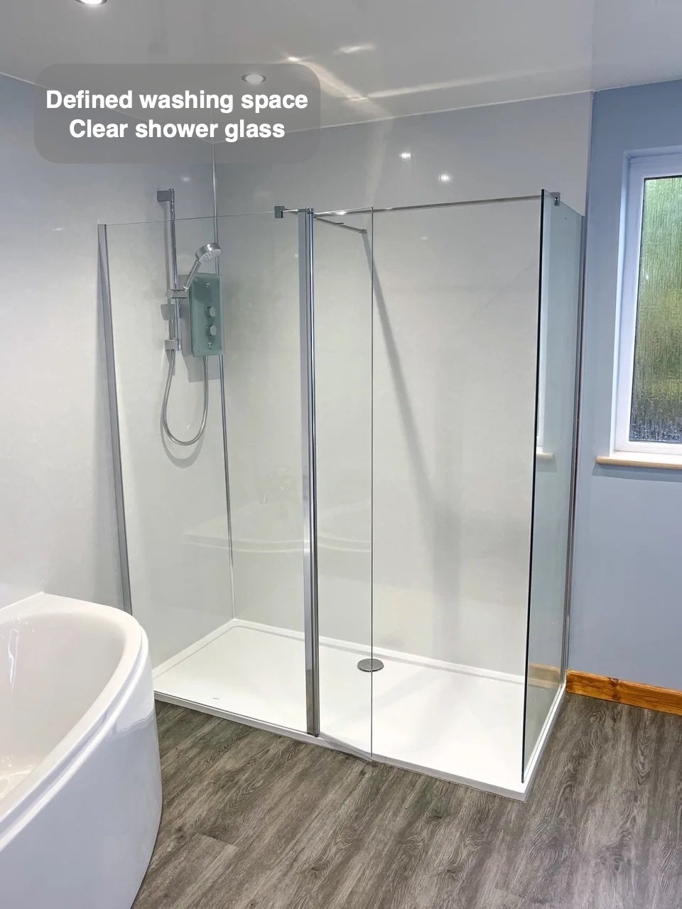 A dedicated place to shower in the completed Stonehaven bathroom