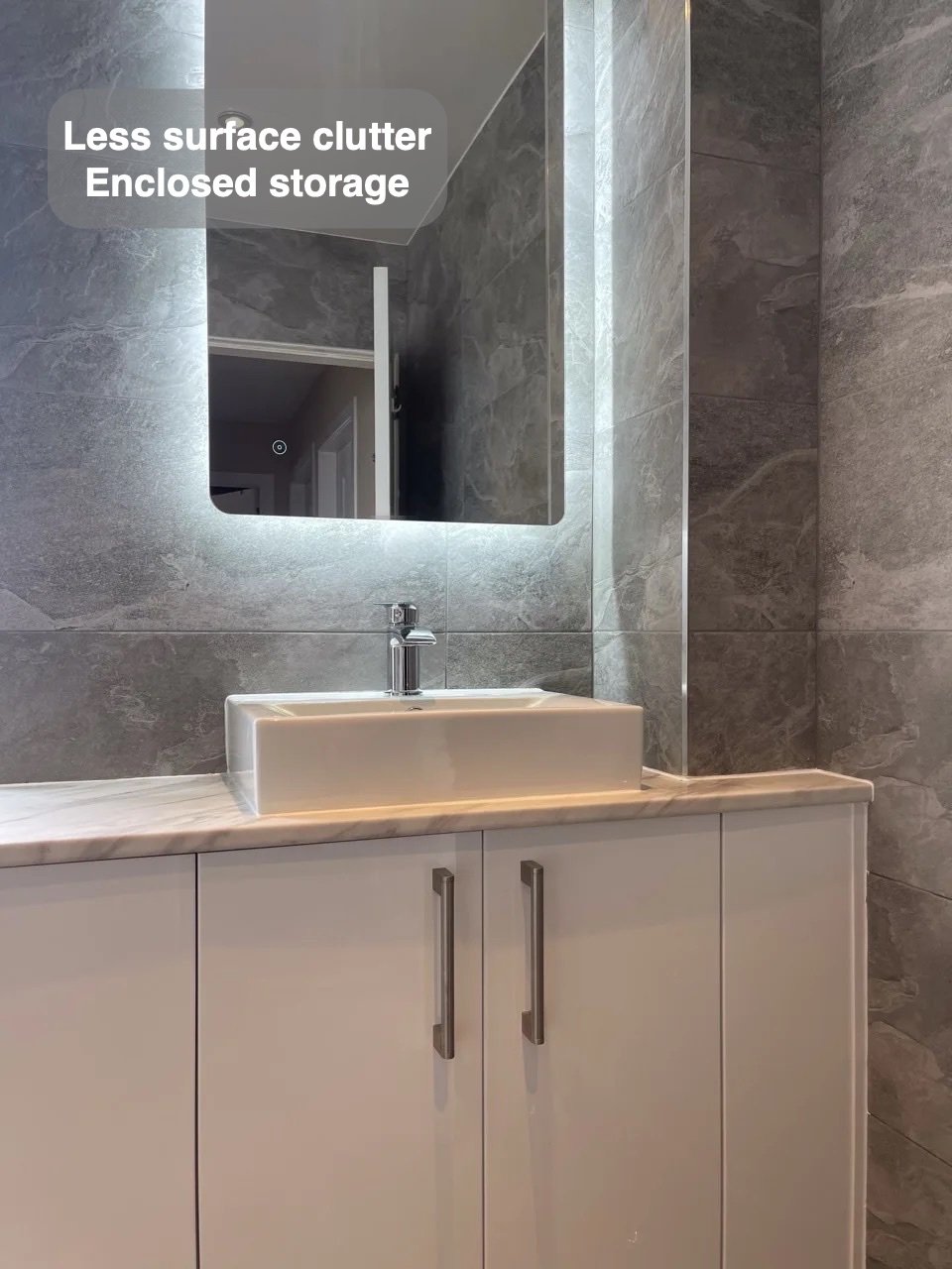 Everyday items have a home in the completed Bucksburn bathroom