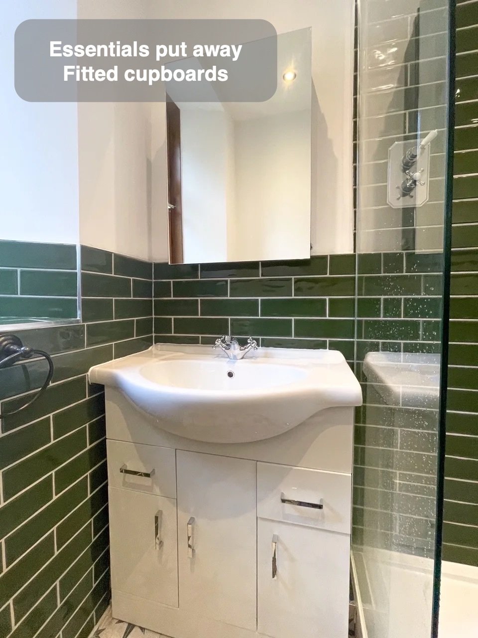 Storage fitted into the layout in Bridge of Don bathroom