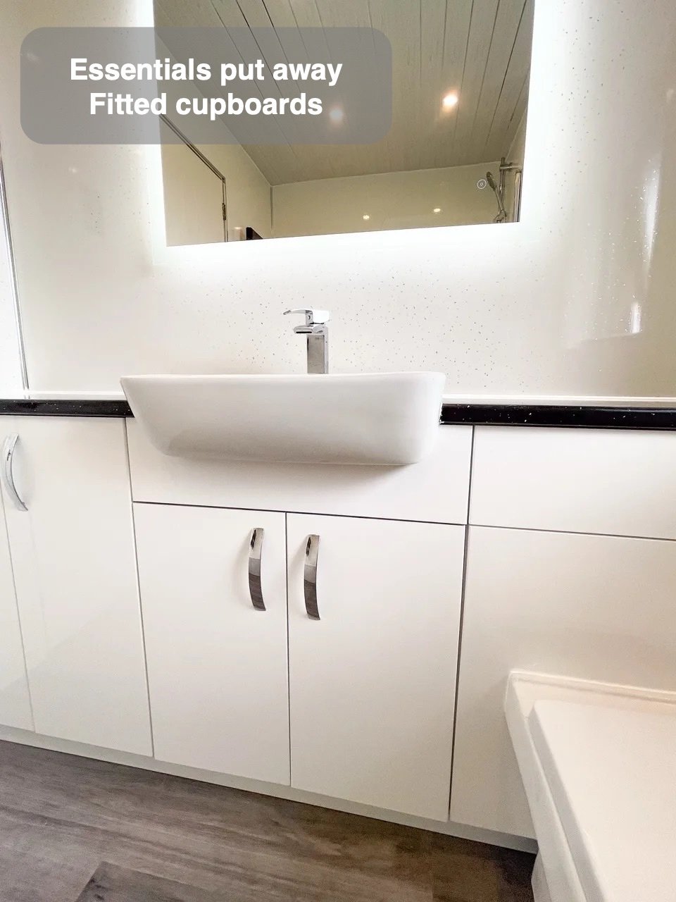 Storage fitted into the layout in Portlethen bathroom