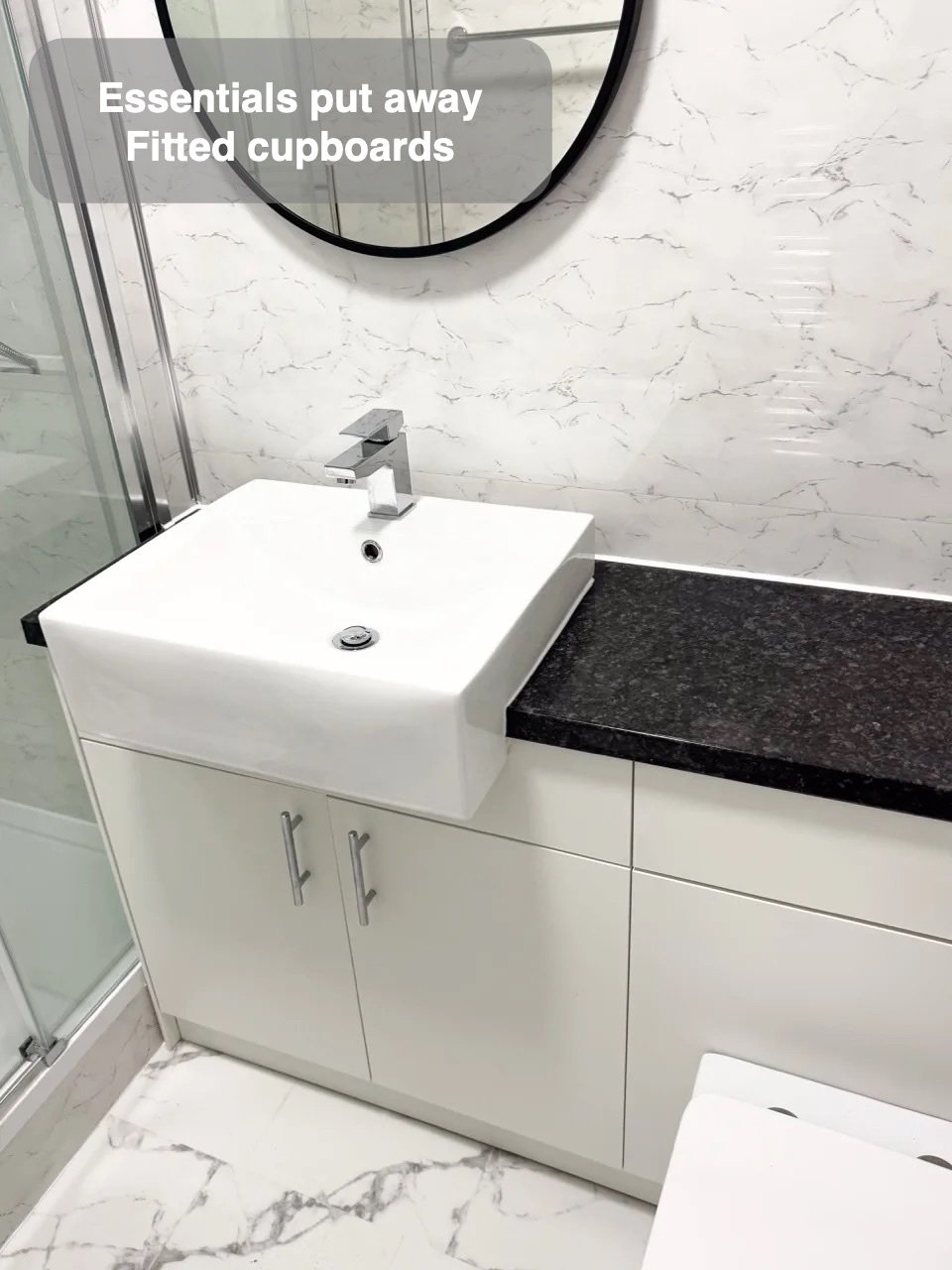 Storage fitted into the layout in Holburn, Aberdeen bathroom