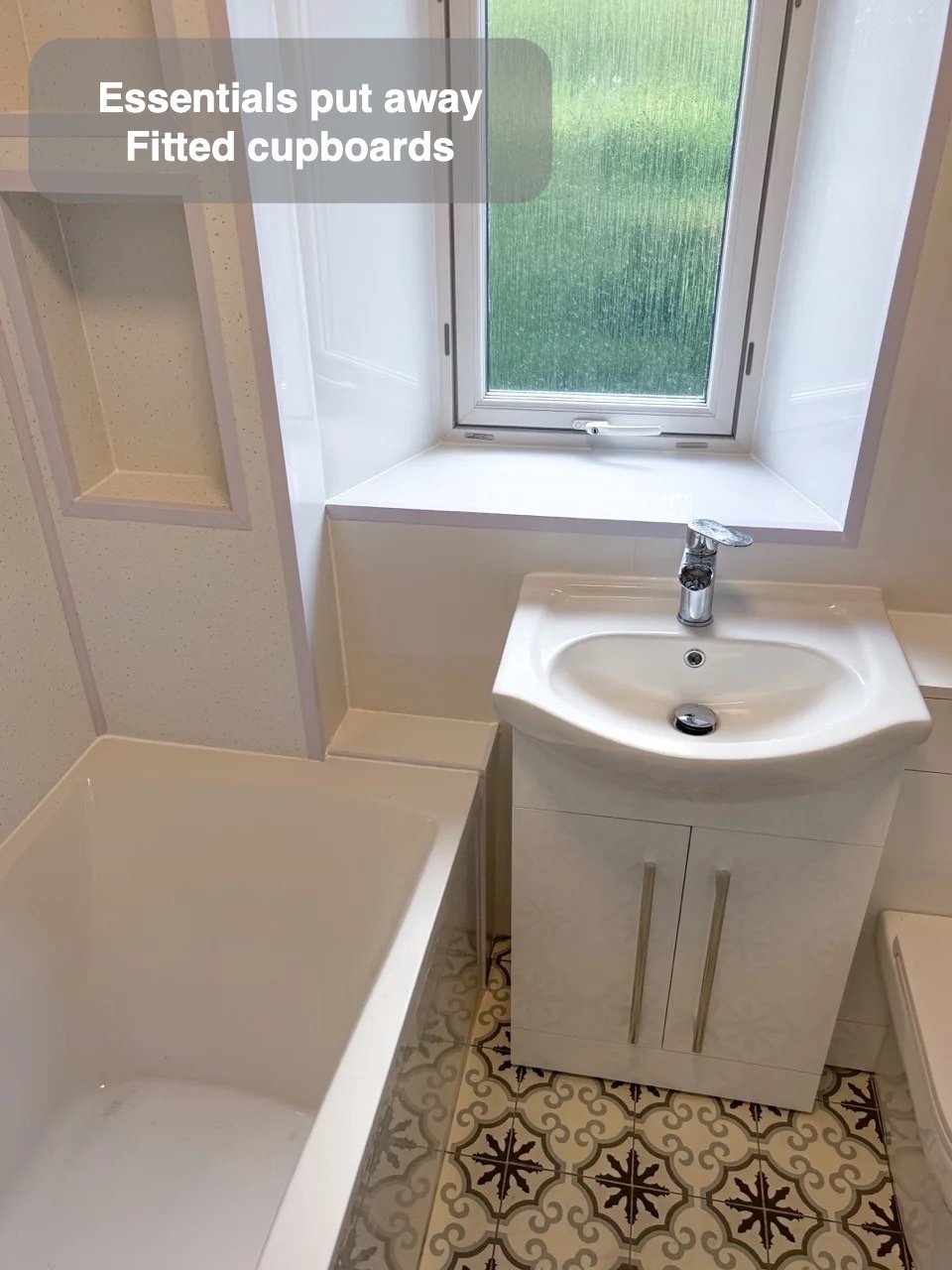 Storage fitted into the layout in Bucksburn, Aberdeen bathroom