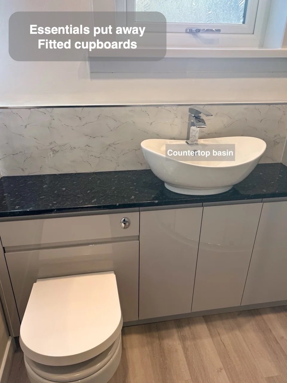 Storage fitted into the layout in Bridge of Don bathroom