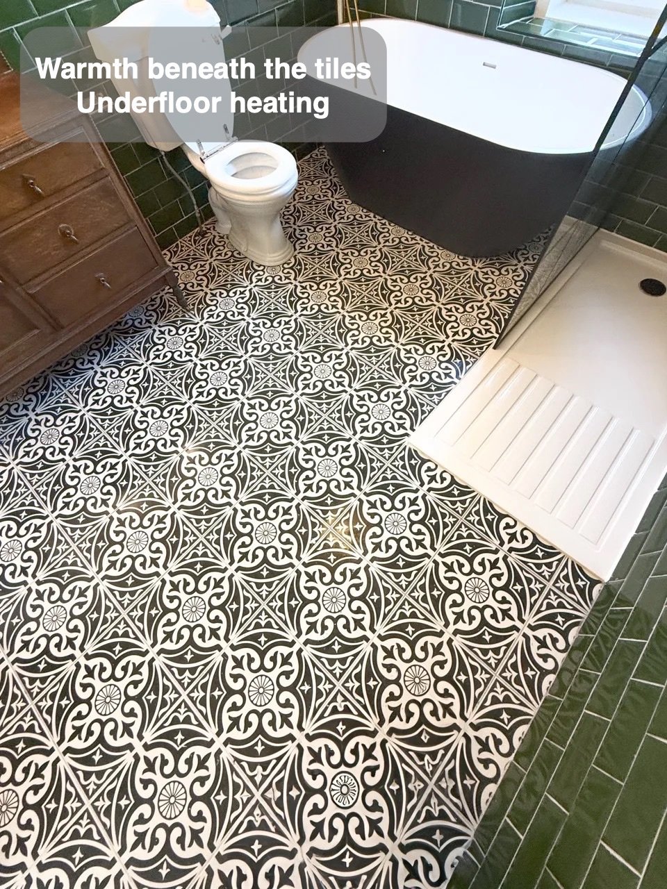 Warmth beneath the tiled floor in Rosemount, Aberdeen bathroom