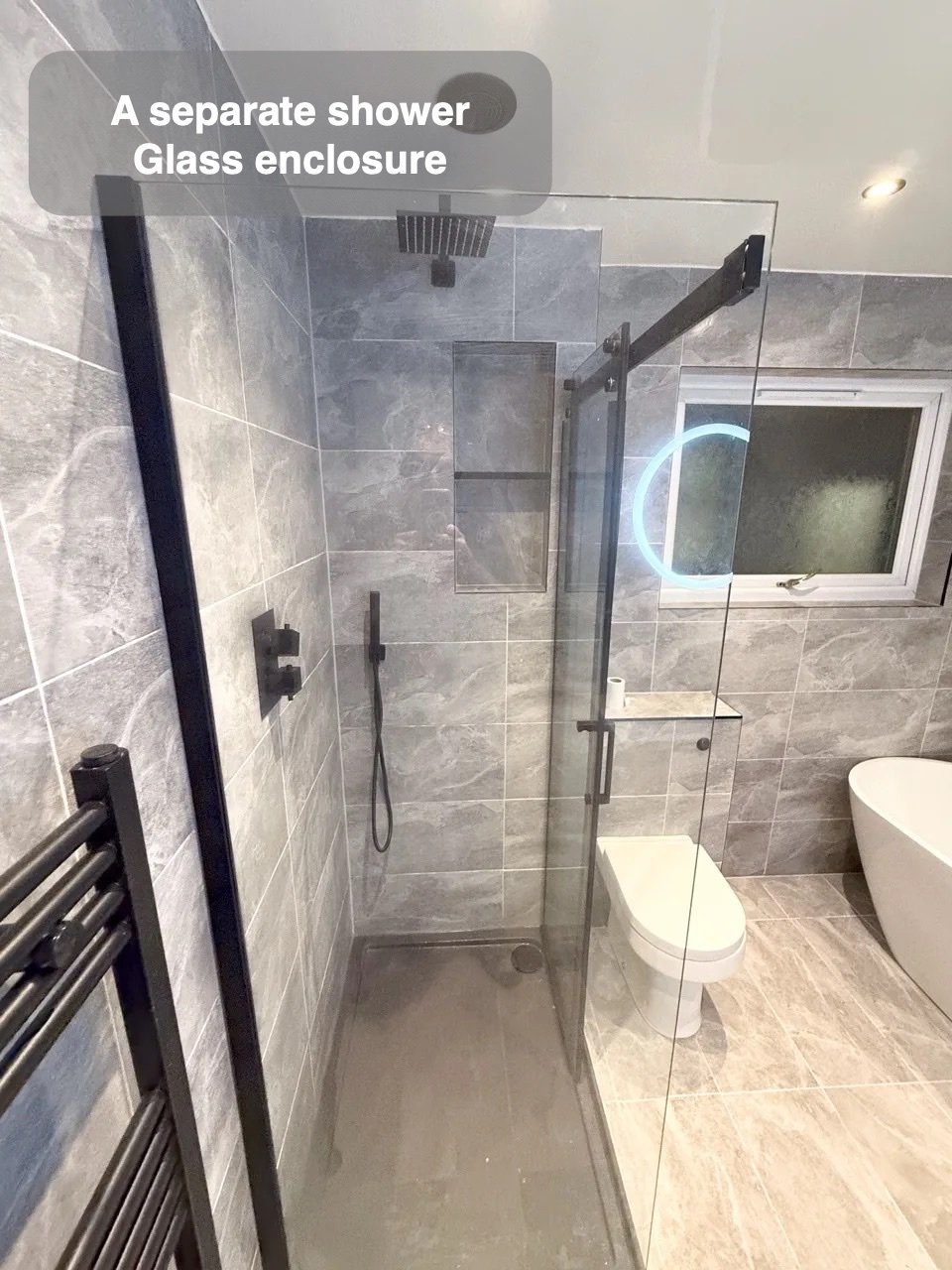 Choose a bath or a shower in the completed Bridge of Don bathroom