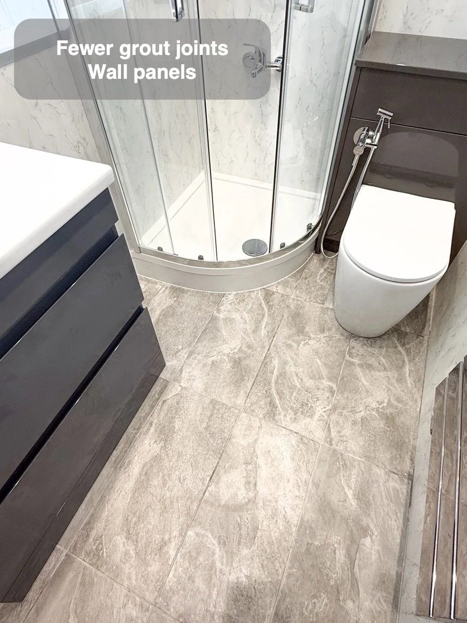 Broad surfaces for ordinary care in Aberdeen bathroom