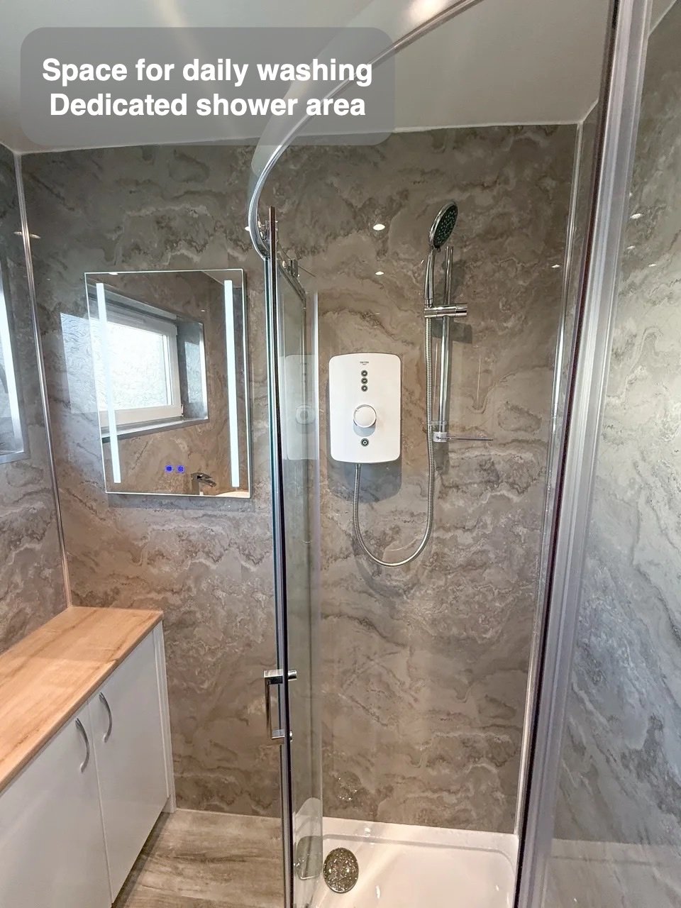 A dedicated place to shower in Bridge of Don bathroom
