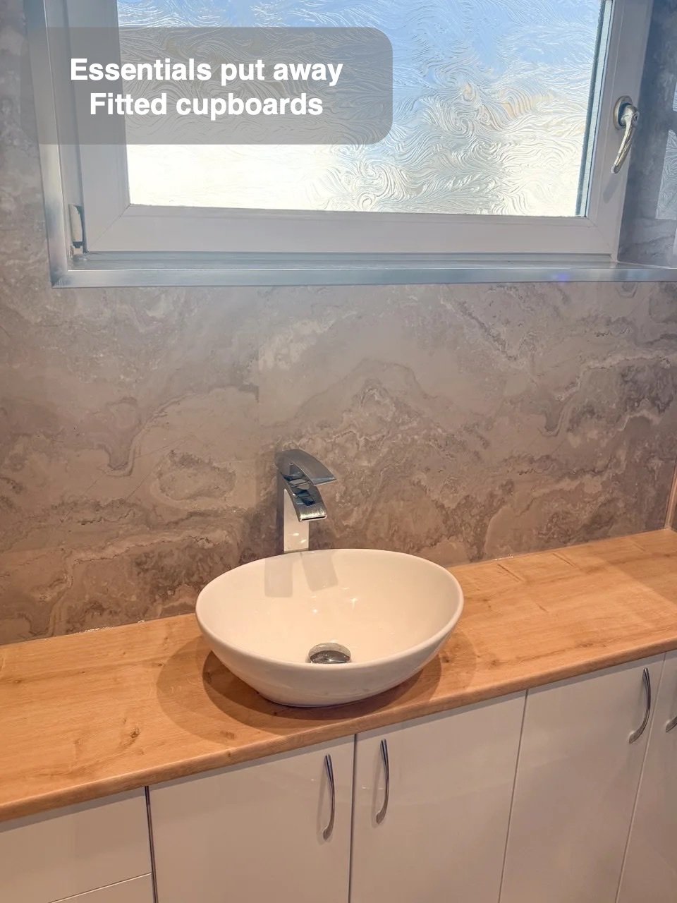 Storage fitted into the layout in Bridge of Don bathroom