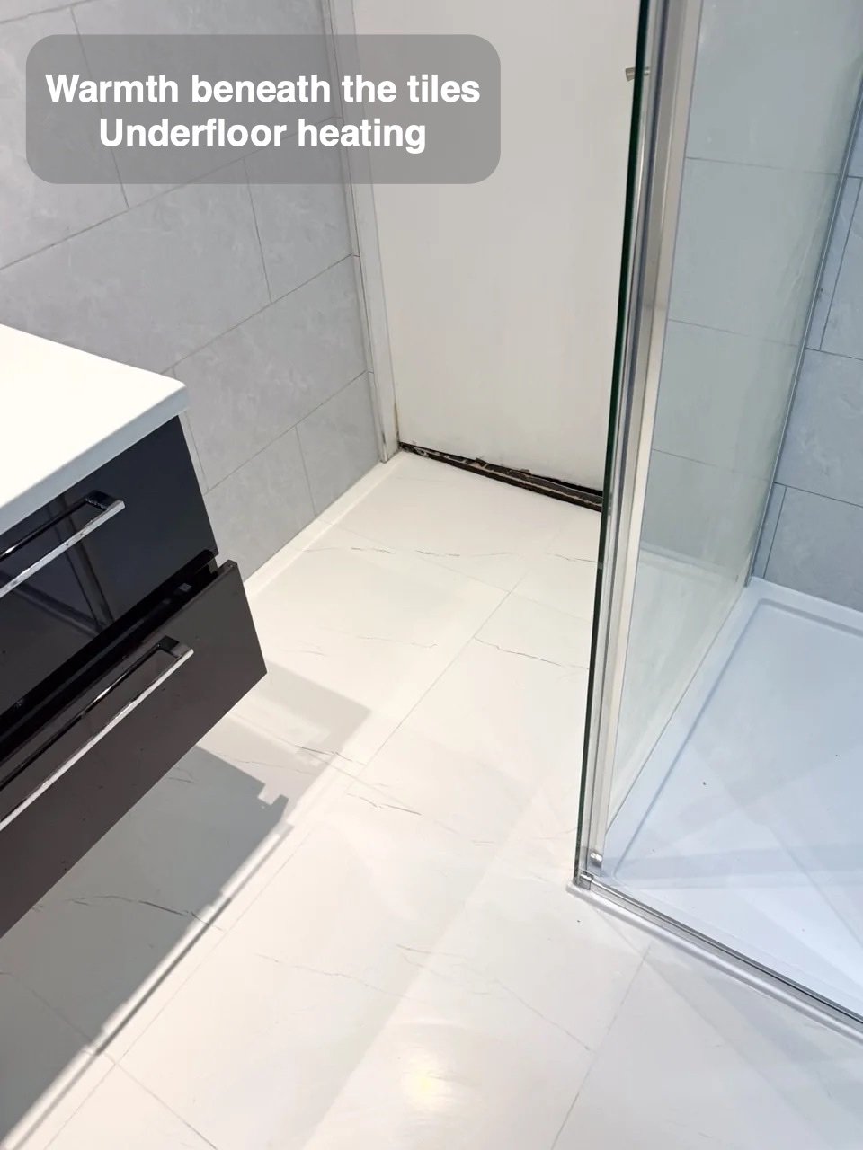 Warmth beneath the tiled floor in West End, Aberdeen bathroom