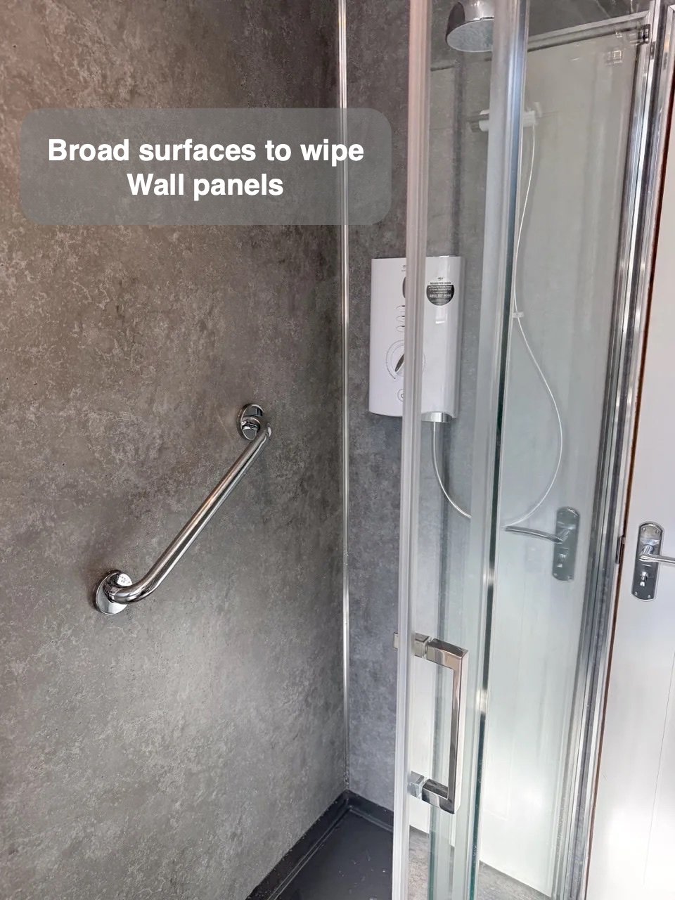 A shower that fits the room in the completed Aberdeen bathroom