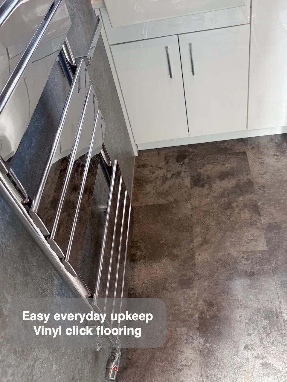 Surfaces for everyday upkeep in the completed Aberdeen bathroom
