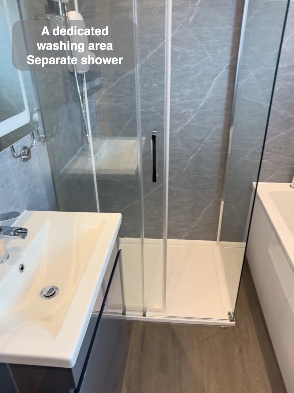 Separate shower