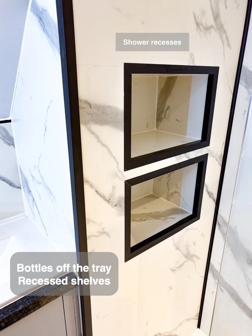 Recessed shelves