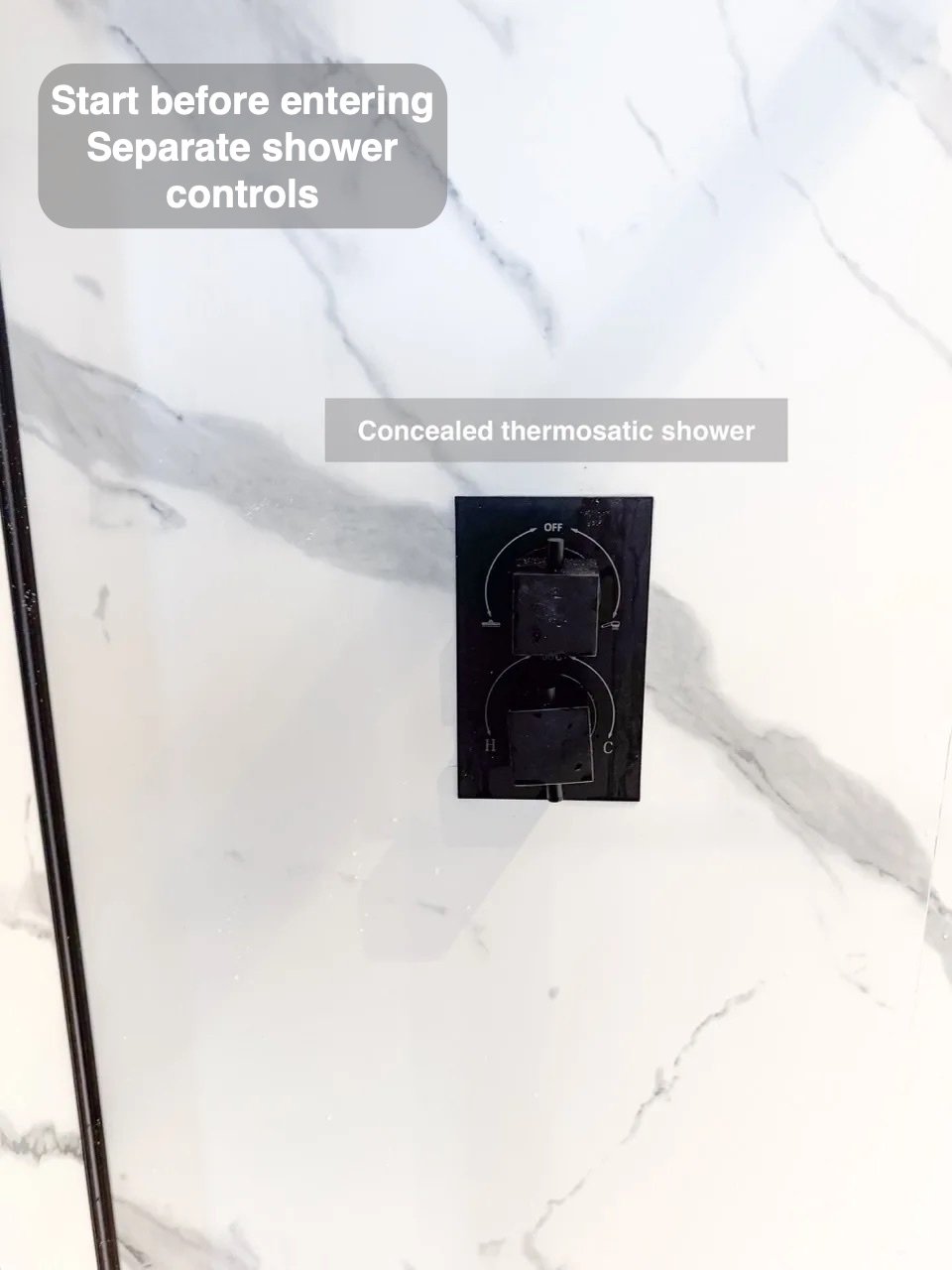 Separate shower controls
