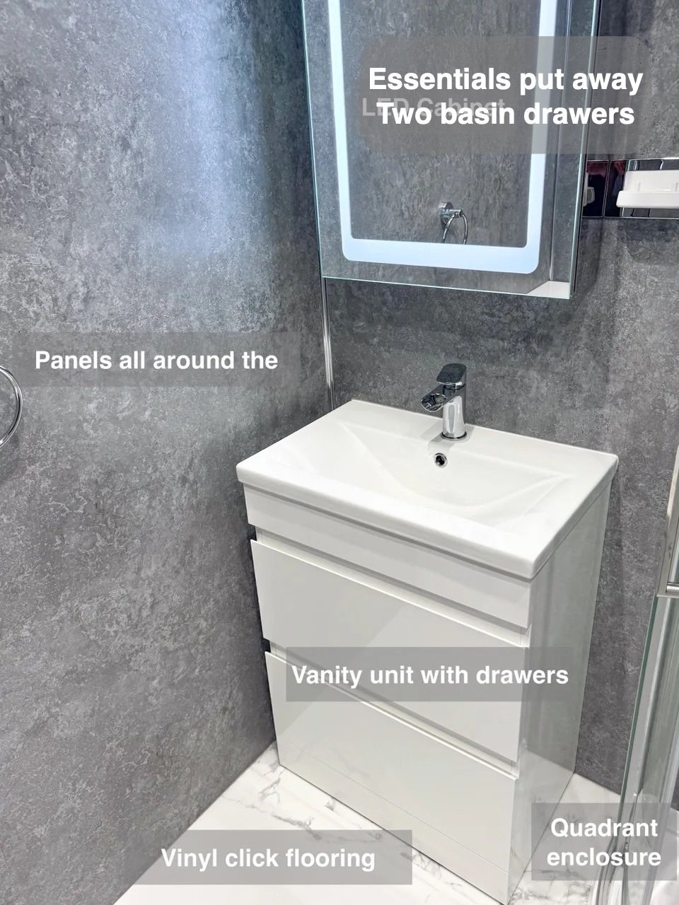 Two basin drawers
