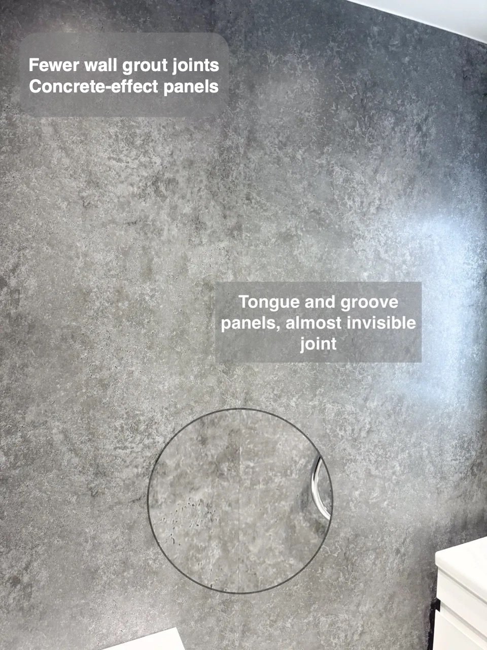 Concrete-effect panels