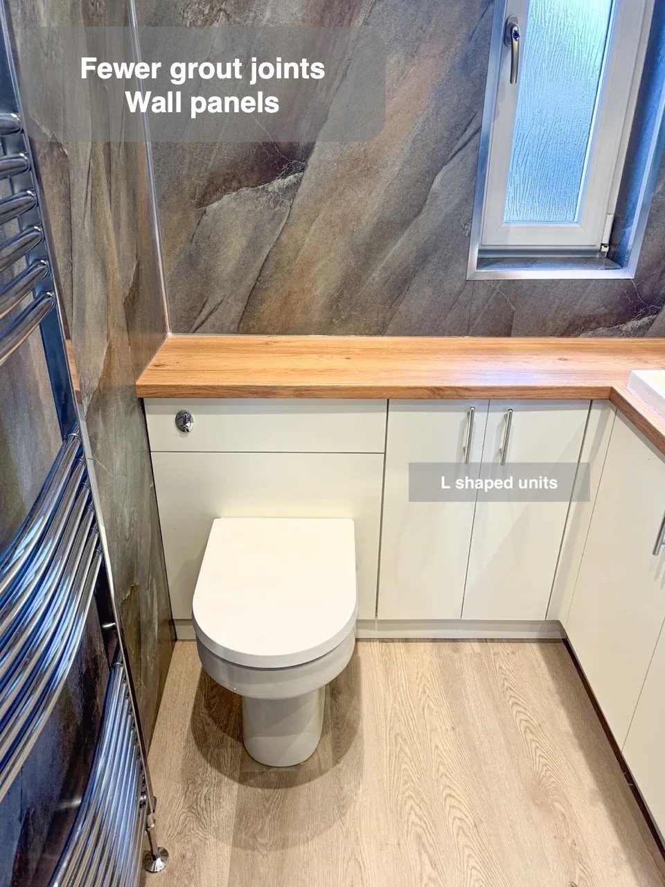 Broad surfaces for ordinary care in Mastrick, Aberdeen bathroom