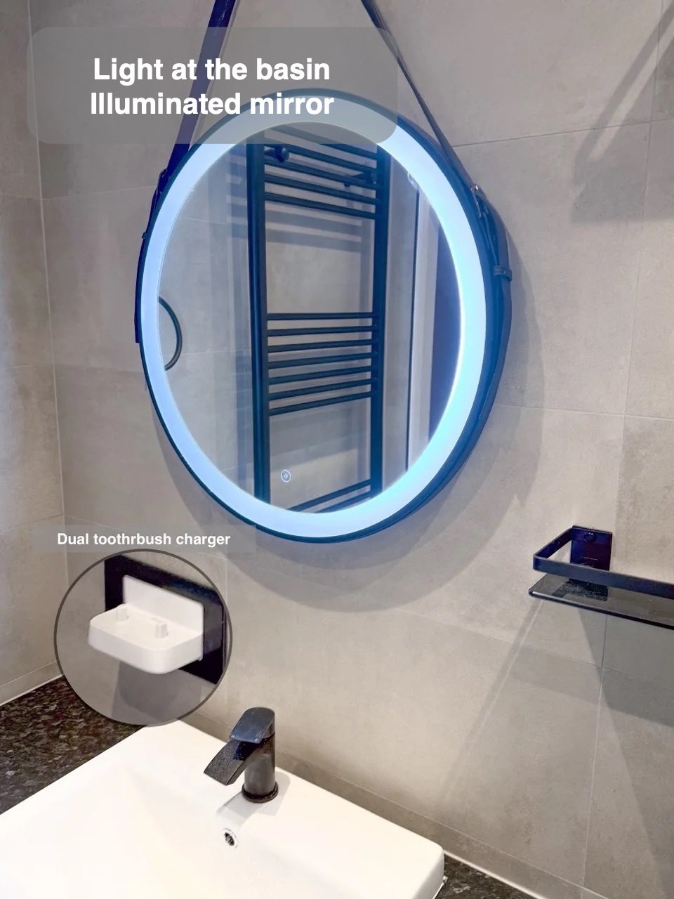 A useful place to get ready in Cove bathroom