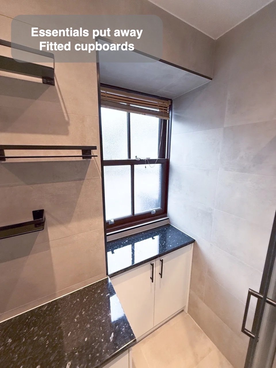 Storage fitted into the layout in Cove bathroom