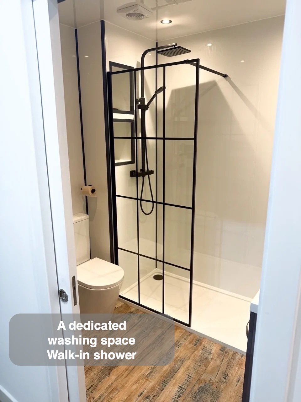 A proper place to shower in the completed Stonehaven bathroom
