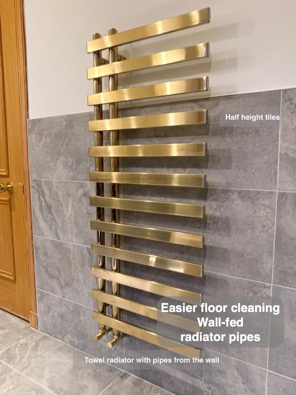 Wall-fed radiator pipes
