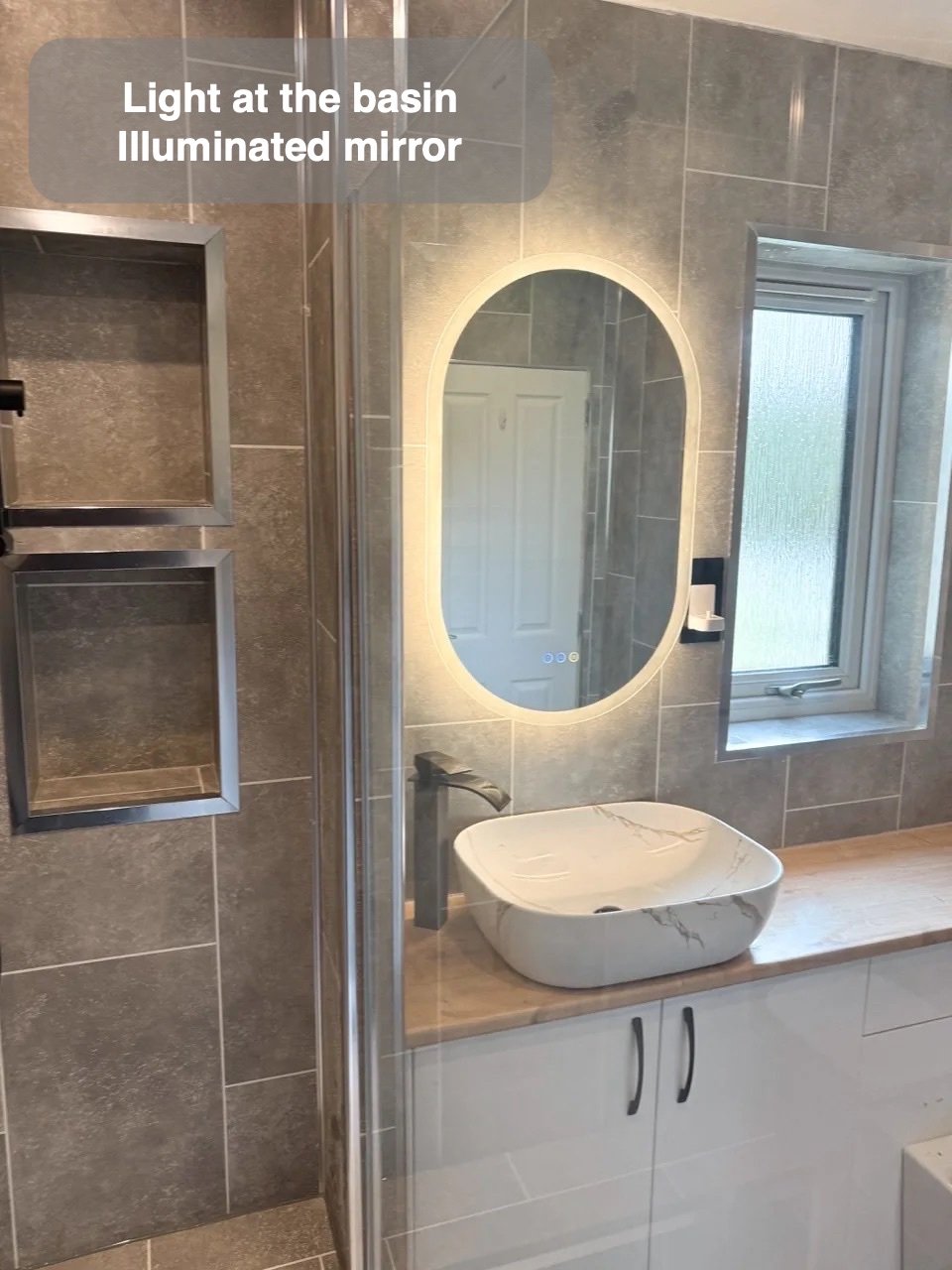 A useful basin area in the completed Aberdeen bathroom