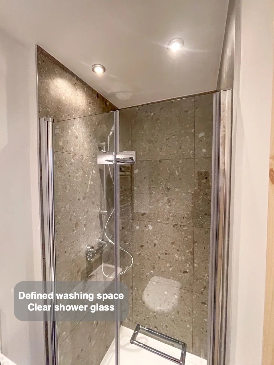 A dedicated place to shower in the completed Belhelvie bathroom