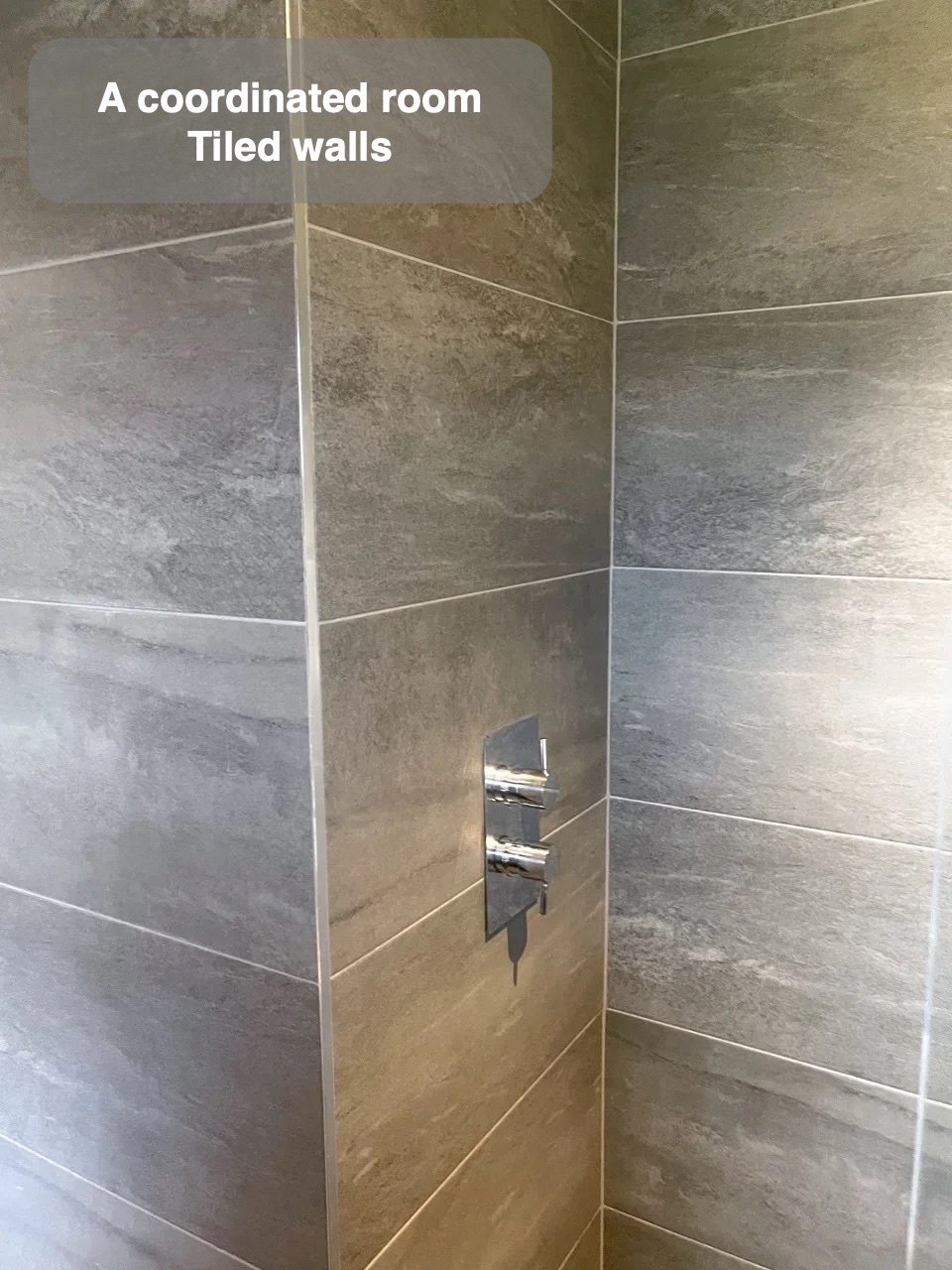A coordinated tiled finish in Newmacher bathroom