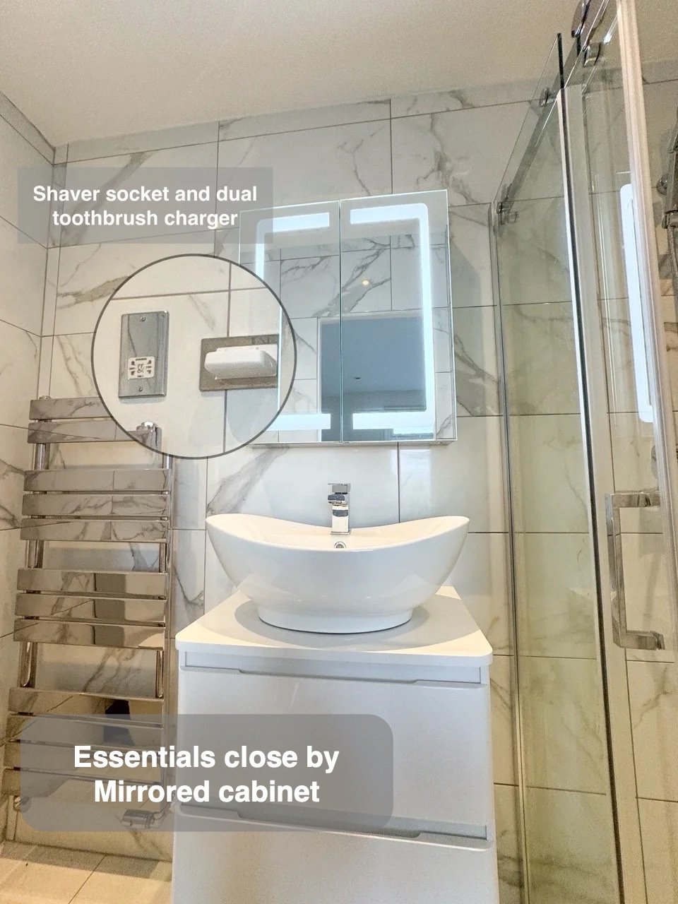 Small items near the mirror in Inverurie bathroom