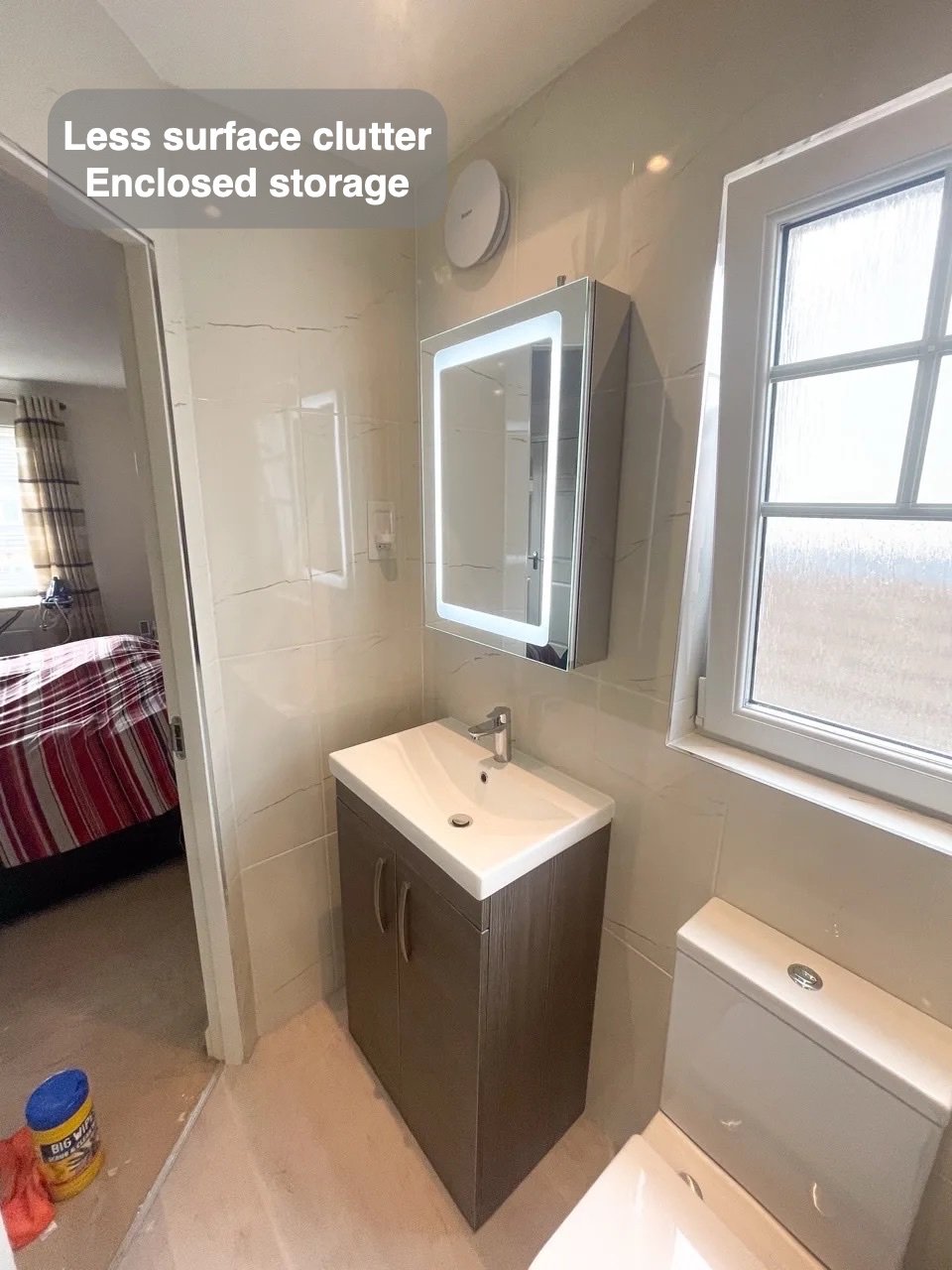 Everyday items have a home in the completed Westhill bathroom