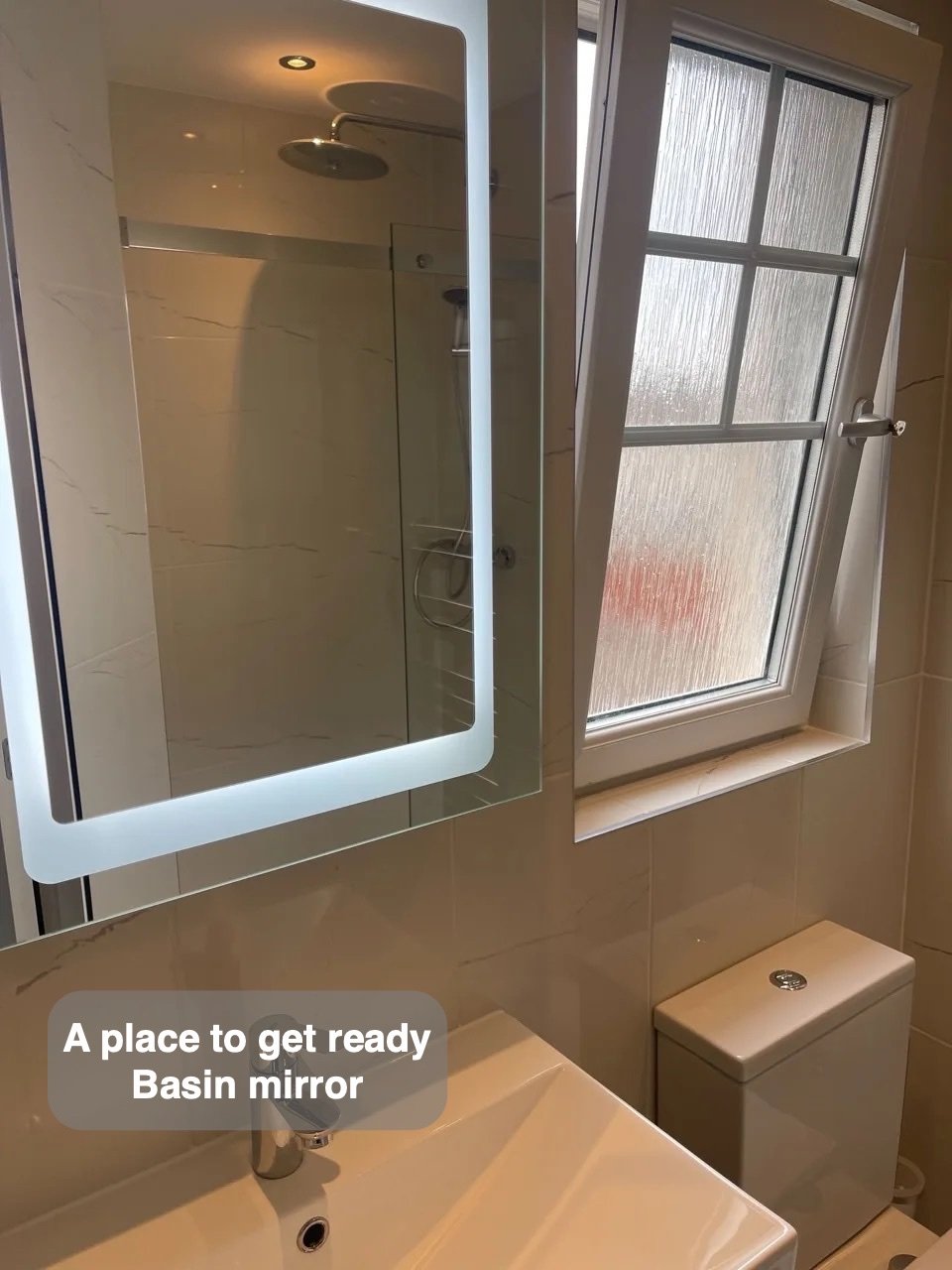 A place to get ready in the completed Westhill bathroom