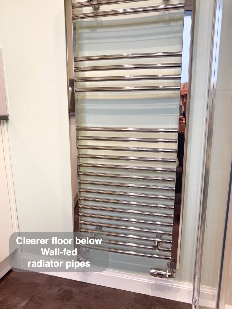 Wall-fed radiator pipes