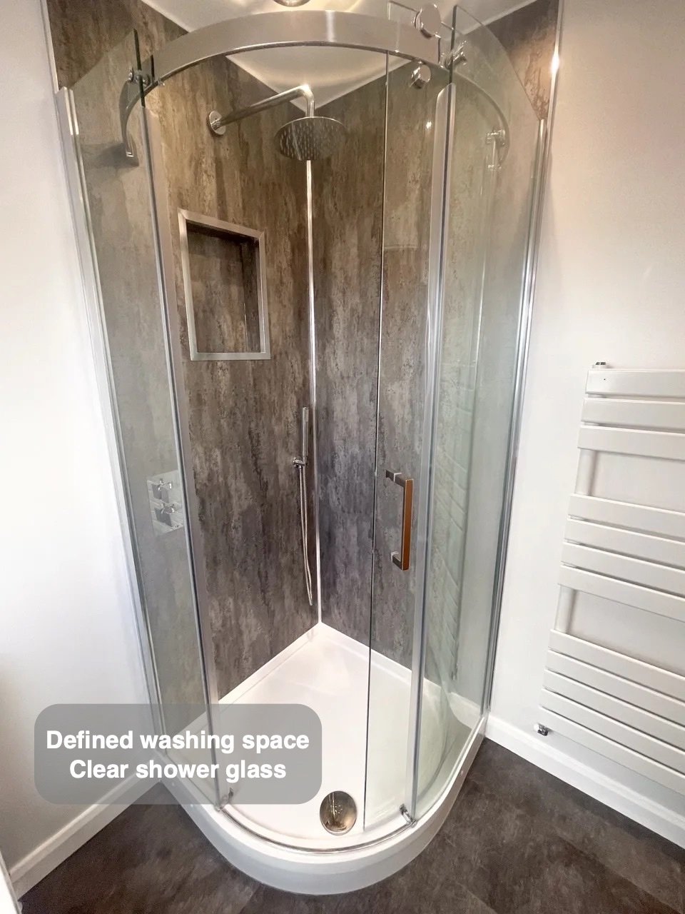 A dedicated place to shower in the completed Dyce bathroom