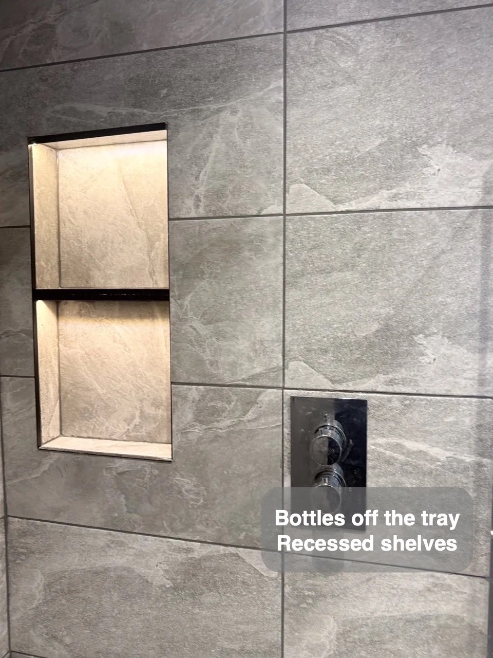 Recessed shelves