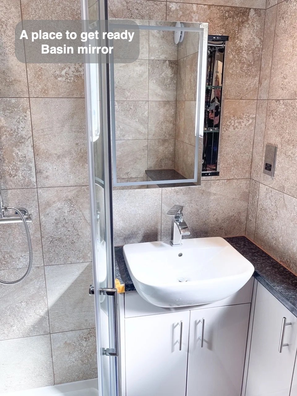 A place to get ready in the completed West End, Aberdeen bathroom