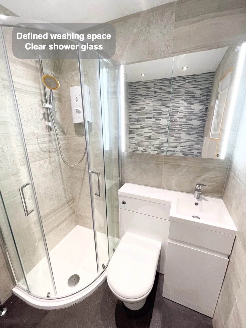 A dedicated place to shower in the completed Newtonhill bathroom