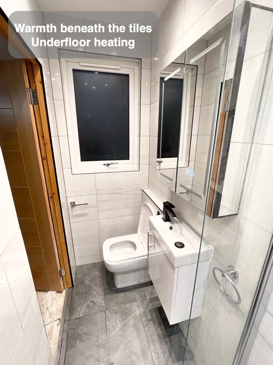 Warmth beneath the tiled floor in Ellon bathroom