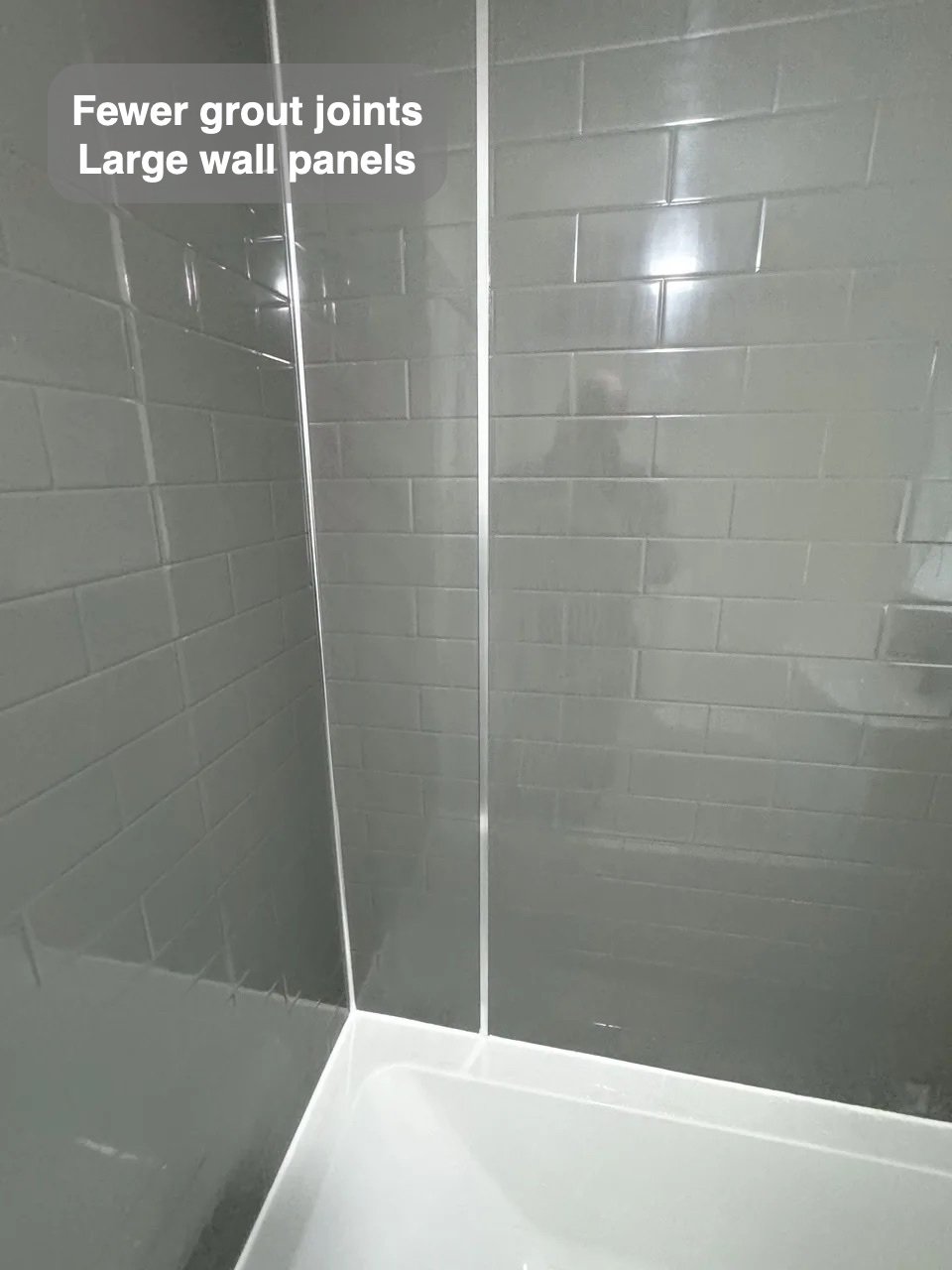 Broad surfaces for regular wiping in the completed Newburgh bathroom