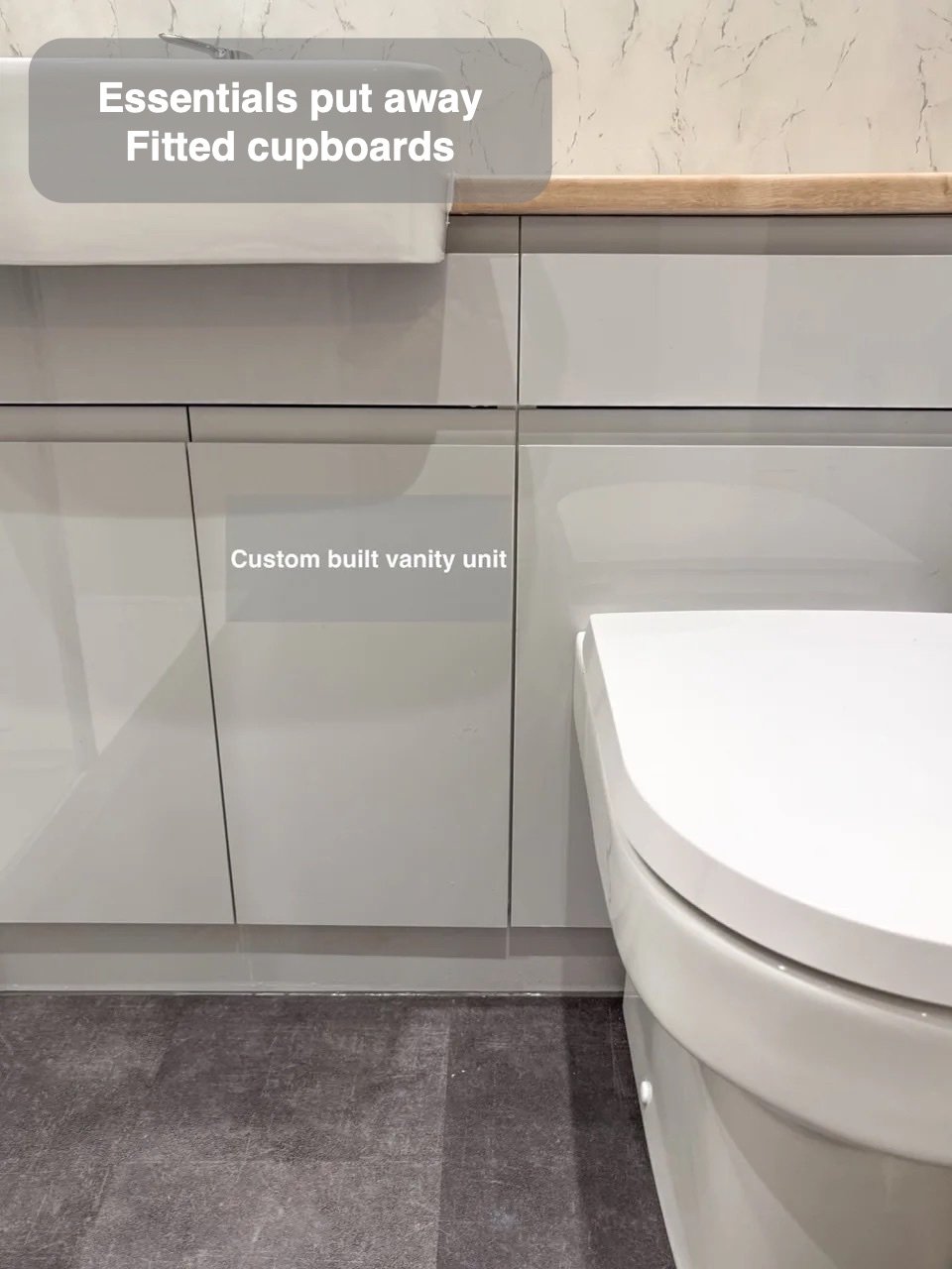 Storage fitted into the layout in Bucksburn bathroom