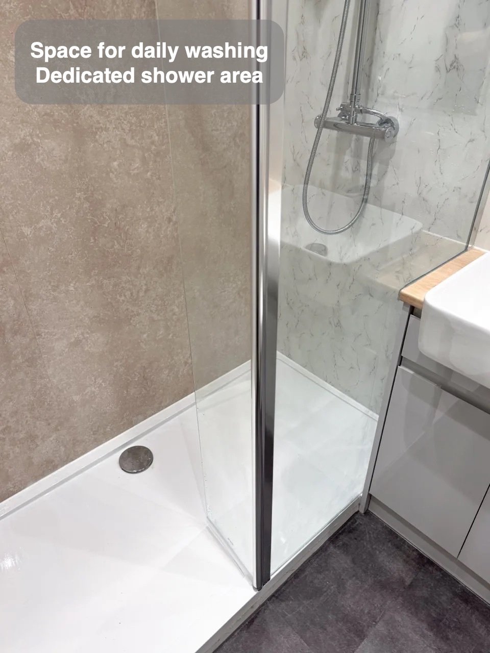 A dedicated place to shower in Bucksburn bathroom