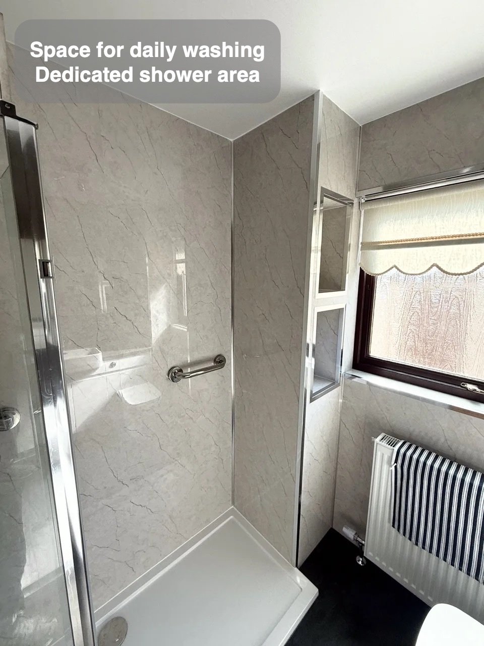 A dedicated place to shower bathroom