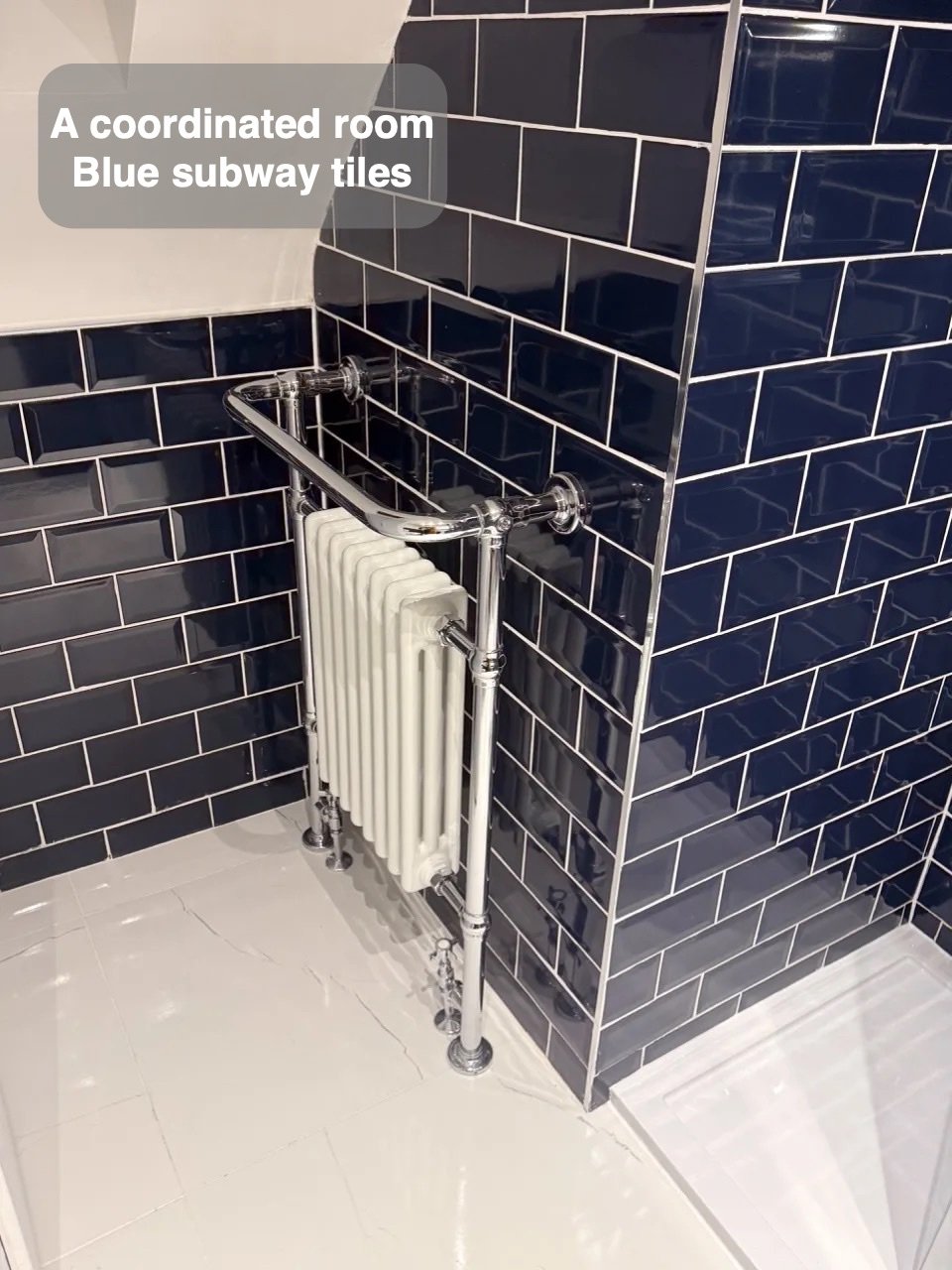 Blue subway tiles